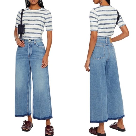 rag & bone Denim - Rag & Bone Ruth Super High-Rise Wide Leg Jeans in Brix